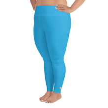 Premium Plus: Solid Color Yoga Pants for Women's Active Lifestyle - Cyan Exclusive Leggings Plus Size Solid Color Tights Womens