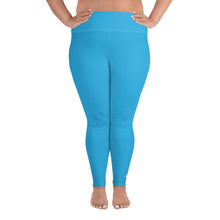 Premium Plus: Solid Color Yoga Pants for Women's Active Lifestyle - Cyan Exclusive Leggings Plus Size Solid Color Tights Womens