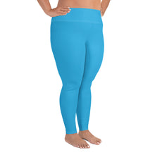 Premium Plus: Solid Color Yoga Pants for Women's Active Lifestyle - Cyan Exclusive Leggings Plus Size Solid Color Tights Womens