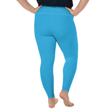 Premium Plus: Solid Color Yoga Pants for Women's Active Lifestyle - Cyan Exclusive Leggings Plus Size Solid Color Tights Womens