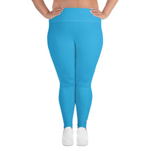 Premium Plus: Solid Color Yoga Pants for Women's Active Lifestyle - Cyan Exclusive Leggings Plus Size Solid Color Tights Womens