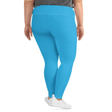 Premium Plus: Solid Color Yoga Pants for Women's Active Lifestyle - Cyan Exclusive Leggings Plus Size Solid Color Tights Womens