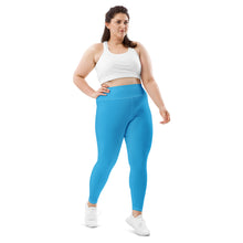 Premium Plus: Solid Color Yoga Pants for Women's Active Lifestyle - Cyan Exclusive Leggings Plus Size Solid Color Tights Womens