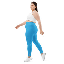 Premium Plus: Solid Color Yoga Pants for Women's Active Lifestyle - Cyan Exclusive Leggings Plus Size Solid Color Tights Womens