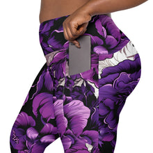 Purple Petals Performance: Women's Running Leggings from Mile After Mile Exclusive Leggings Pockets Running Tights Womens