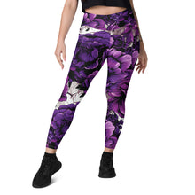 Purple Petals Performance: Women's Running Leggings from Mile After Mile Exclusive Leggings Pockets Running Tights Womens