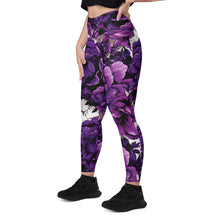 Purple Petals Performance: Women's Running Leggings from Mile After Mile Exclusive Leggings Pockets Running Tights Womens