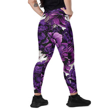 Purple Petals Performance: Women's Running Leggings from Mile After Mile Exclusive Leggings Pockets Running Tights Womens