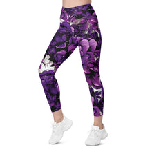 Purple Petals Performance: Women's Running Leggings from Mile After Mile Exclusive Leggings Pockets Running Tights Womens