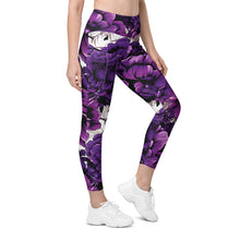 Purple Petals Performance: Women's Running Leggings from Mile After Mile Exclusive Leggings Pockets Running Tights Womens