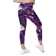 Purple Petals Performance: Women's Running Leggings from Mile After Mile Exclusive Leggings Pockets Running Tights Womens