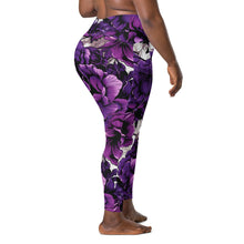 Purple Petals Performance: Women's Running Leggings from Mile After Mile Exclusive Leggings Pockets Running Tights Womens