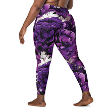 Purple Petals Performance: Women's Running Leggings from Mile After Mile Exclusive Leggings Pockets Running Tights Womens