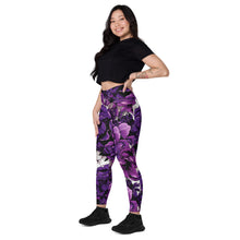 Purple Petals Performance: Women's Running Leggings from Mile After Mile Exclusive Leggings Pockets Running Tights Womens