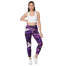 Purple Petals Performance: Women's Running Leggings from Mile After Mile Exclusive Leggings Pockets Running Tights Womens