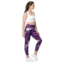Purple Petals Performance: Women's Running Leggings from Mile After Mile Exclusive Leggings Pockets Running Tights Womens