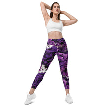 Purple Petals Performance: Women's Running Leggings from Mile After Mile Exclusive Leggings Pockets Running Tights Womens