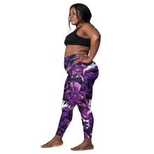 Purple Petals Performance: Women's Running Leggings from Mile After Mile Exclusive Leggings Pockets Running Tights Womens