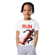 Run with Precision: Boy's Mile After Mile "RUN" Sprinter 001 Boys Exclusive Kids Rash Guard Running Short Sleeve Tees