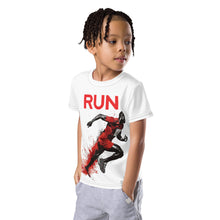 Run with Precision: Boy's Mile After Mile "RUN" Sprinter 001 Boys Exclusive Kids Rash Guard Running Short Sleeve Tees
