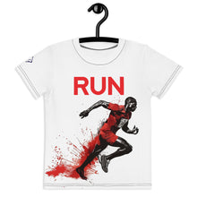 Run with Precision: Boy's Mile After Mile "RUN" Sprinter 001 Boys Exclusive Kids Rash Guard Running Short Sleeve Tees