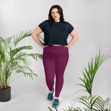Sculpted Confidence: Plus Size Workout Leggings for Women - Tyrian Purple Exclusive Leggings Plus Size Solid Color Tights Womens