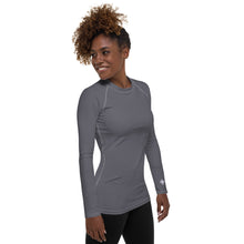 Sleek Sophistication: Women's Solid Color Long Sleeve Rash Guard - Charcoal Exclusive Long Sleeve Rash Guard Solid Color Swimwear Womens