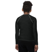 Solid Color Rash Guard – Youth Boys Long Sleeve Workout Gear – Noir
