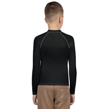 Solid Color Rash Guard – Youth Boys Long Sleeve Workout Gear – Noir