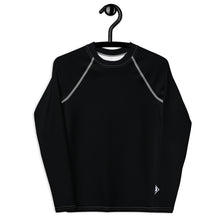 Solid Color Rash Guard – Youth Boys Long Sleeve Workout Gear – Noir
