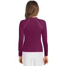 Solid Rash Guard for Girls – Youth Long Sleeve for Training & Play – Tyrian Purple