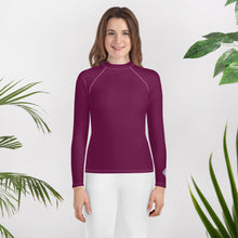 Solid Rash Guard for Girls – Youth Long Sleeve for Training & Play – Tyrian Purple