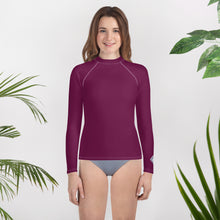 Solid Rash Guard for Girls – Youth Long Sleeve for Training & Play – Tyrian Purple