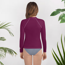 Solid Rash Guard for Girls – Youth Long Sleeve for Training & Play – Tyrian Purple