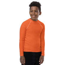 Solid Rash Guard for Youth Boys – Long Sleeve Athletic Fit Top – Flamingo