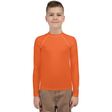 Solid Rash Guard for Youth Boys – Long Sleeve Athletic Fit Top – Flamingo