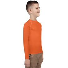 Solid Rash Guard for Youth Boys – Long Sleeve Athletic Fit Top – Flamingo