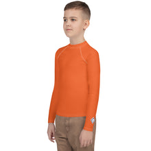 Solid Rash Guard for Youth Boys – Long Sleeve Athletic Fit Top – Flamingo