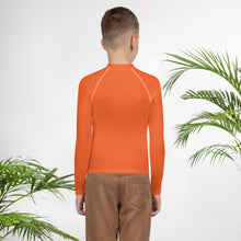 Solid Rash Guard for Youth Boys – Long Sleeve Athletic Fit Top – Flamingo