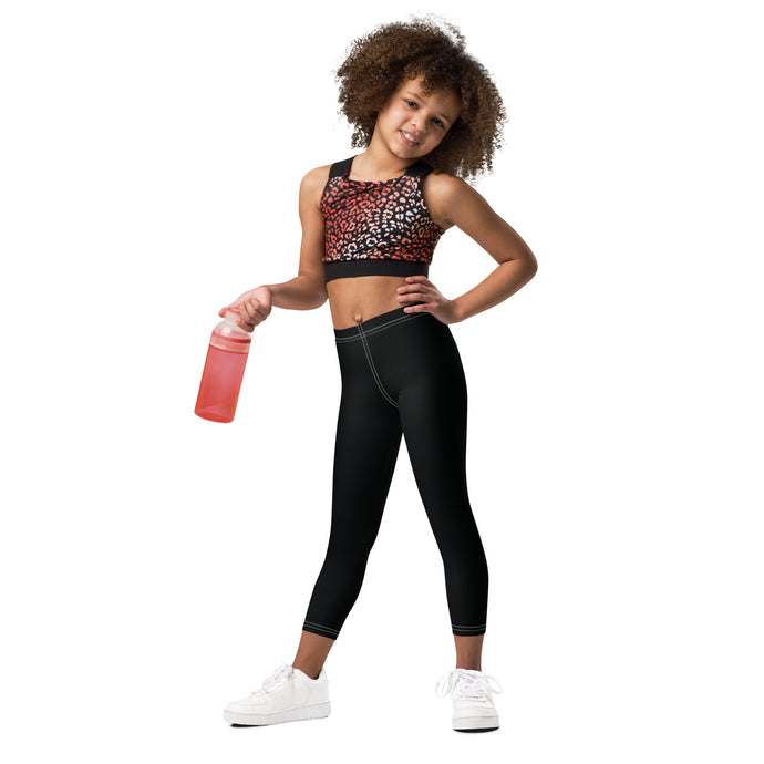 Solid Shades for Active Kids: Girls' Workout Leggings - Noir Exclusive Girls Kids Leggings Solid Color