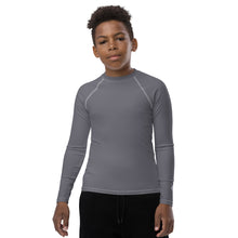Solid Youth Rash Guard – Boys Long Sleeve Top for Fitness & Martial Arts – Charcoal