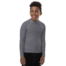 Solid Youth Rash Guard – Boys Long Sleeve Top for Fitness & Martial Arts – Charcoal