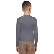 Solid Youth Rash Guard – Boys Long Sleeve Top for Fitness & Martial Arts – Charcoal