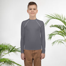 Solid Youth Rash Guard – Boys Long Sleeve Top for Fitness & Martial Arts – Charcoal
