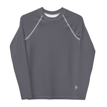Solid Youth Rash Guard – Boys Long Sleeve Top for Fitness & Martial Arts – Charcoal