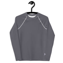 Solid Youth Rash Guard – Boys Long Sleeve Top for Fitness & Martial Arts – Charcoal