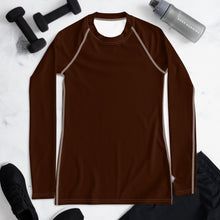 Sophisticated Sun Protection: Women's Solid Color Rash Guard - Chocolate Exclusive Long Sleeve Rash Guard Solid Color Swimwear Womens