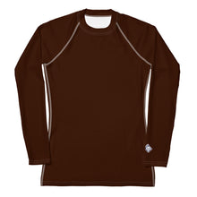 Sophisticated Sun Protection: Women's Solid Color Rash Guard - Chocolate Exclusive Long Sleeve Rash Guard Solid Color Swimwear Womens