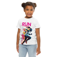 Speed Princess: Mile After Mile "RUN" Sprinter 001 Exclusive Girls Kids Rash Guard Running Short Sleeve Tees