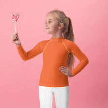 Splash-Ready Style: Solid Color Rash Guards for Young Girls - Flamingo Exclusive Girls Kids Long Sleeve Rash Guard Solid Color Swimwear